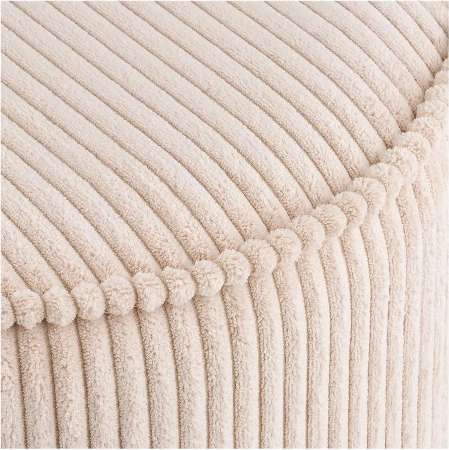 Beżowy sztruksowy puf Taupo – House Nordic