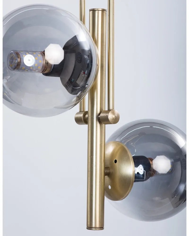 Lampa sufitowa w szaro-złotym kolorze ze szklanym kloszem ø 15 cm Libra – Squid Lighting