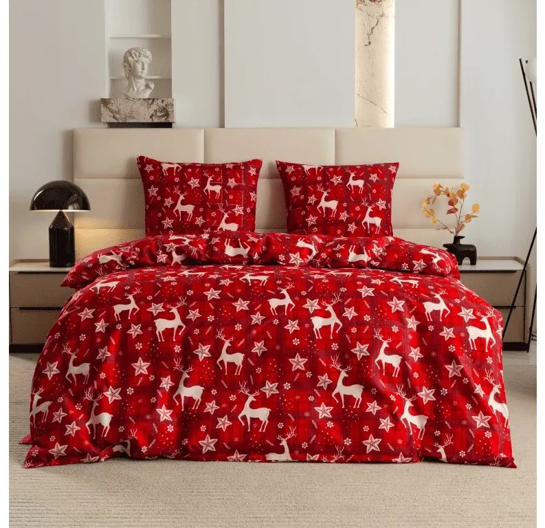 PrzytulneMieszkanie.pl PrzytulneMieszkanie.pl Pościel z mikrofibry VELVET CHRISTMAS czerwone Rozmiar pościeli: 70 x 90 cm | 140 x 200 cm