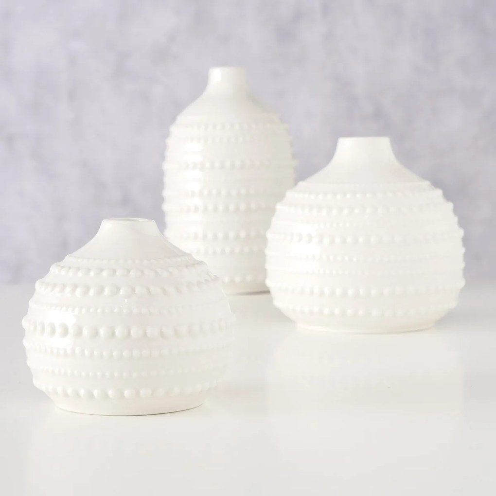 Wazon dekoracyjny Meruna, porcelanowy, 3 sztuki