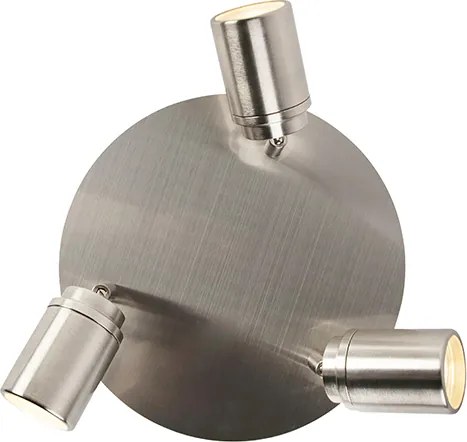 Nowoczesny reflektor łazienkowy stalowy 3-światłowy IP44 - Ducha