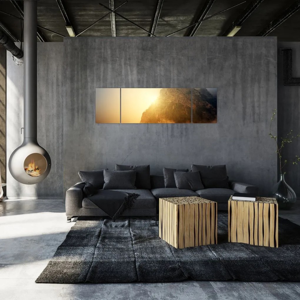 Obraz góry we mgle (170x50 cm)