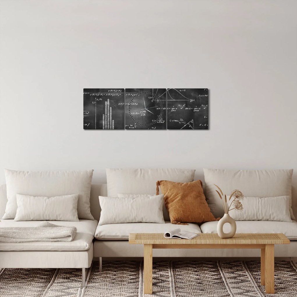 Obraz - Miłość do liczb (z zegarem) (90x30 cm)