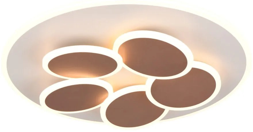 Biało-brązowa lampa sufitowa LED ze zdalnym sterowaniem i ściemniaczem Mandala – Trio