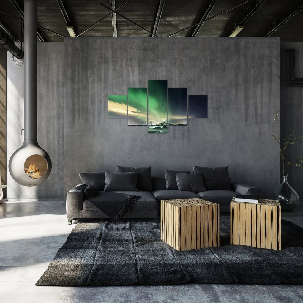 Obraz zorzy polarnej (125x70 cm)