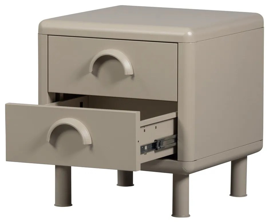 Beżowa metalowa szafka nocna Rune – WOOOD