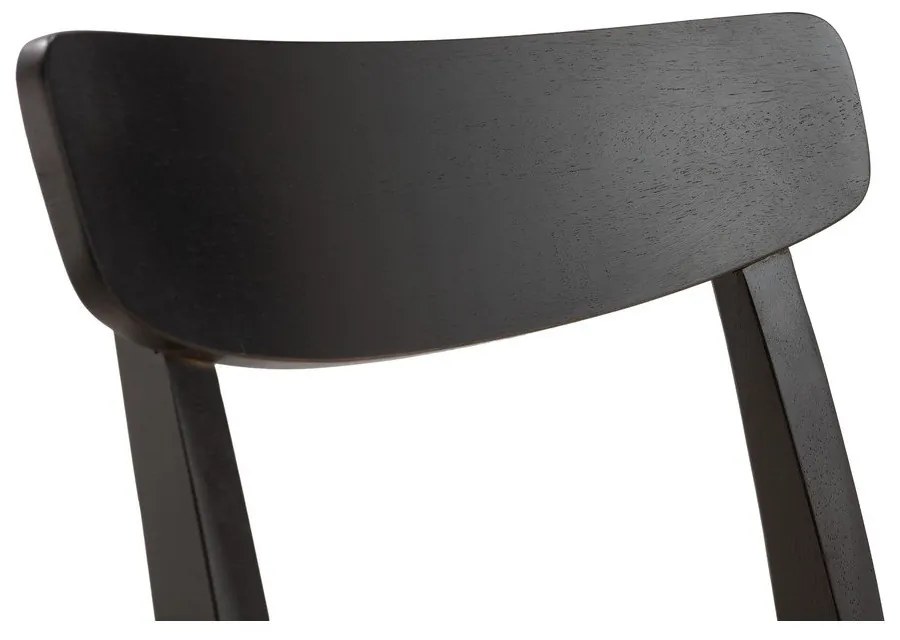 Czarne krzesła zestaw 2 szt. z litego drewna kauczukowego Biel – MOME