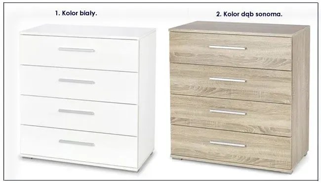 Komoda z szufladami Kaloe C4 - biały połysk