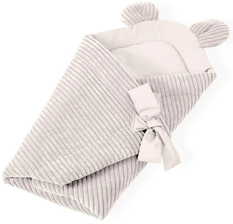 Beżowy rożek niemowlęcy sztruksowy 35x65 cm – Meowbaby