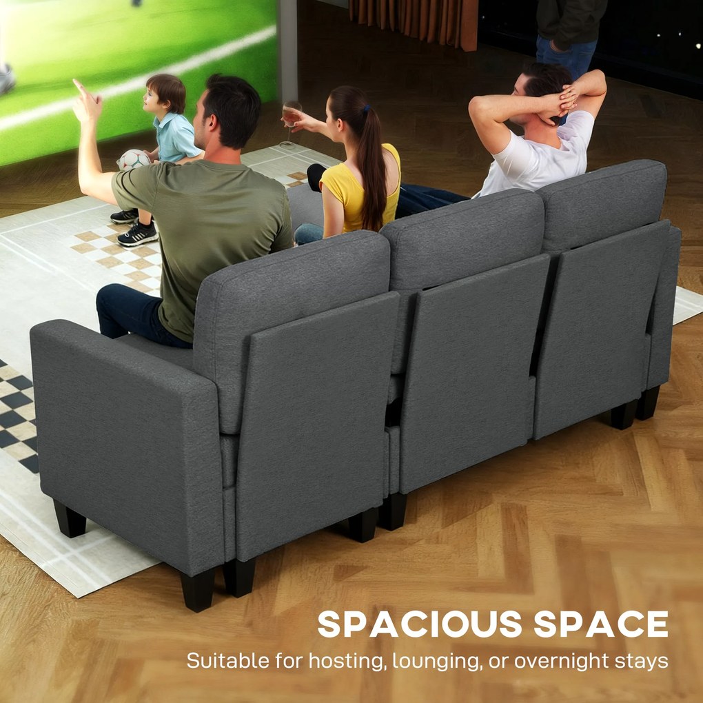 HOMCOM Narożnik z funkcją spania i pojemnikiem w kształcie L Sofa z chaiselongue, regulowane oparcie do salonu | Aosom PL