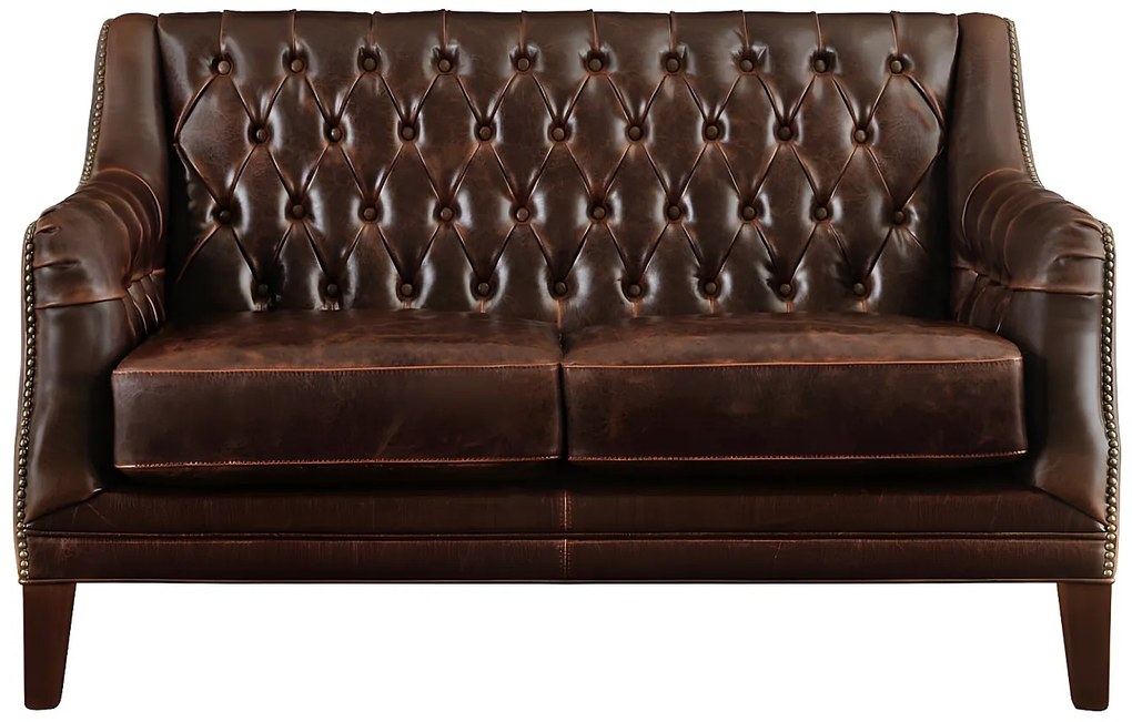 Kanapa 2-osobowa ze skóry COLBERT - Kolor: brązowy