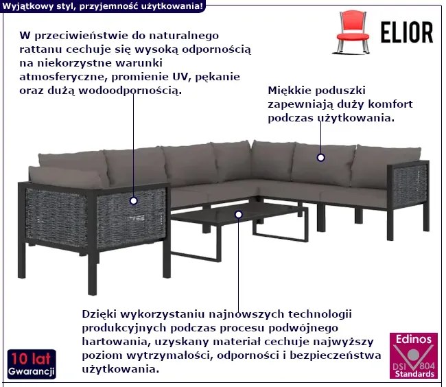 8 częściowy zestaw ogrodowy z poduszkami R7-C00