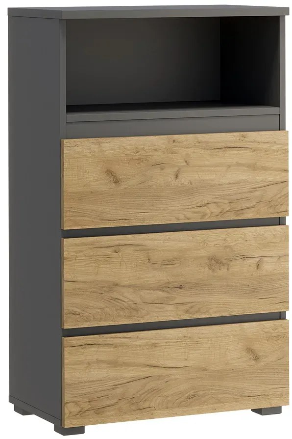 Zestaw 6 nowoczesnych mebli z biurkiem antracyt + dąb craft - Elsinor 11X