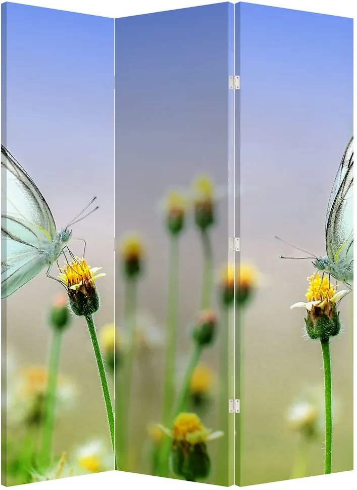 Parawan - Motyl na kwiatku (126x170 cm)