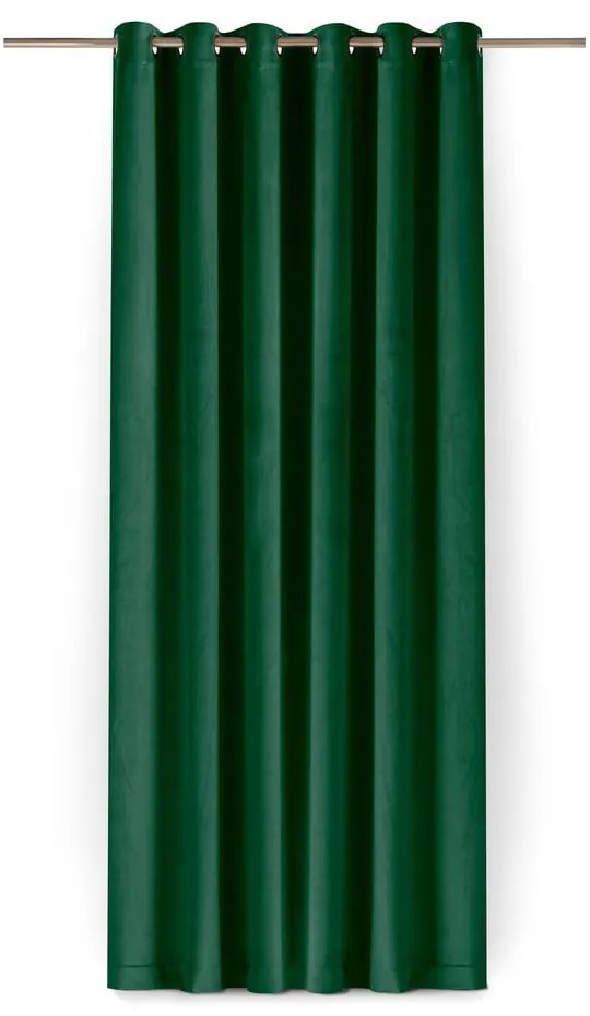 Zielona aksamitna zasłona częściowo zaciemniająca (dimout) 140x250 cm Velto – Filumi