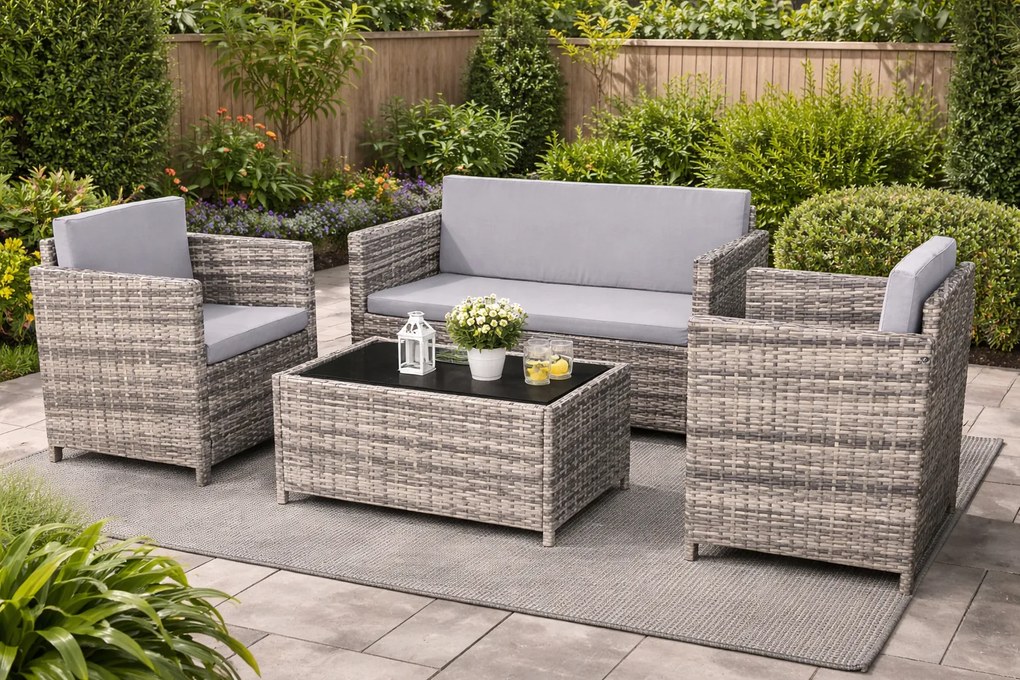 Zestaw mebli ogrodowych Calmo szary melanż