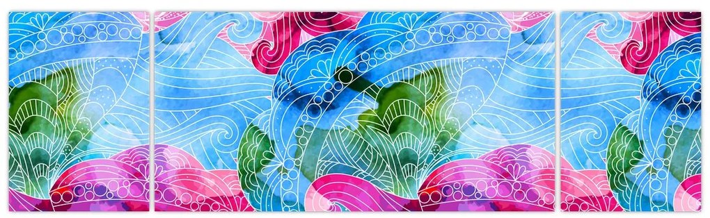 Obraz - Kolorowe fale (170x50 cm)