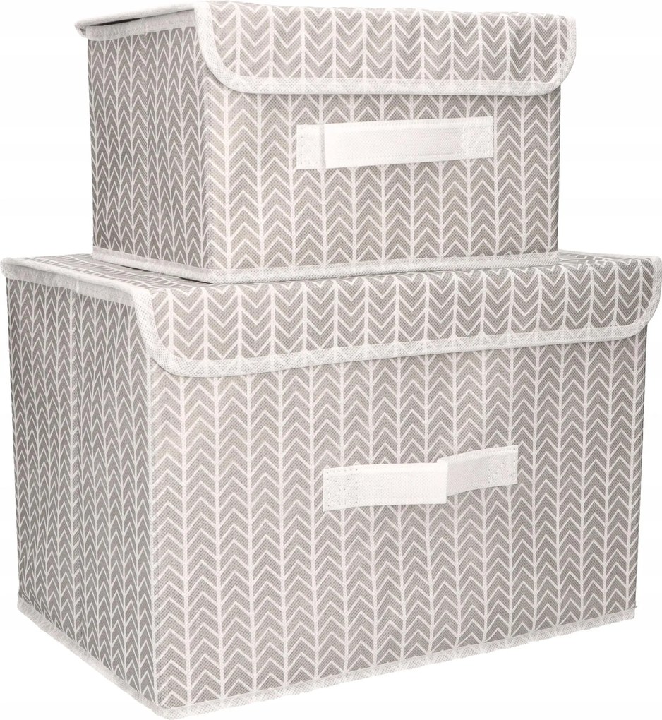 Organizery tekstylne 38x25x23 cm + 26x20x16cm komplet 2 sztuk z pokrywami