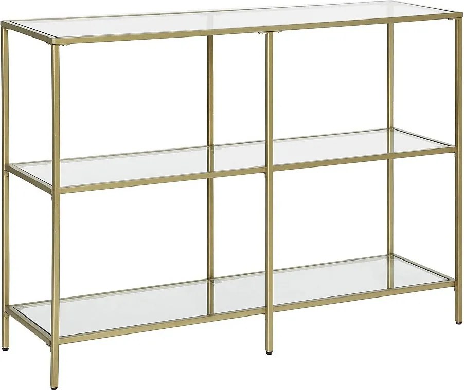 Stolik konsolowy Valora LGT27G ze złotymi szklanymi półkami