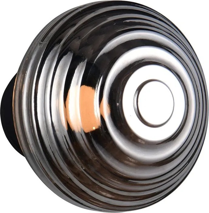 Ciemnoszary szklany kinkiet LED na USB ø 15,5 cm Earl – Reality