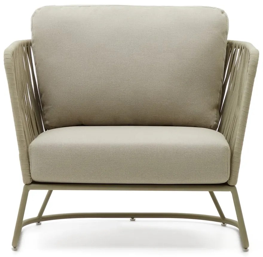 Zielony metalowy fotel ogrodowy Saconca – Kave Home