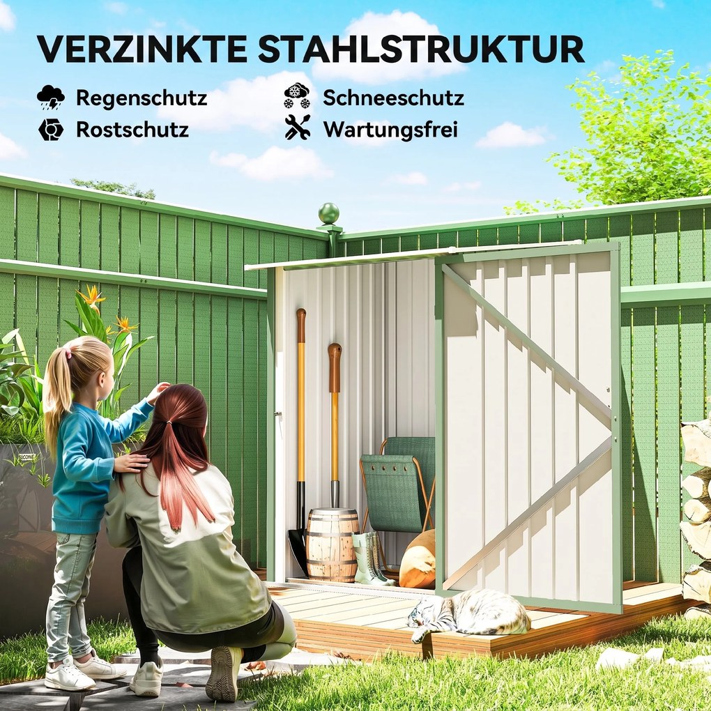 Outsunny składzik stalowy 100 x 103 x 160cm jasnozielony | Aosom PL