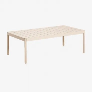 Prostokątny Stolik Kawowy Ogrodowy 110x60 Cm Z Aluminium Boleni Kremowa Tapioca - Sklum