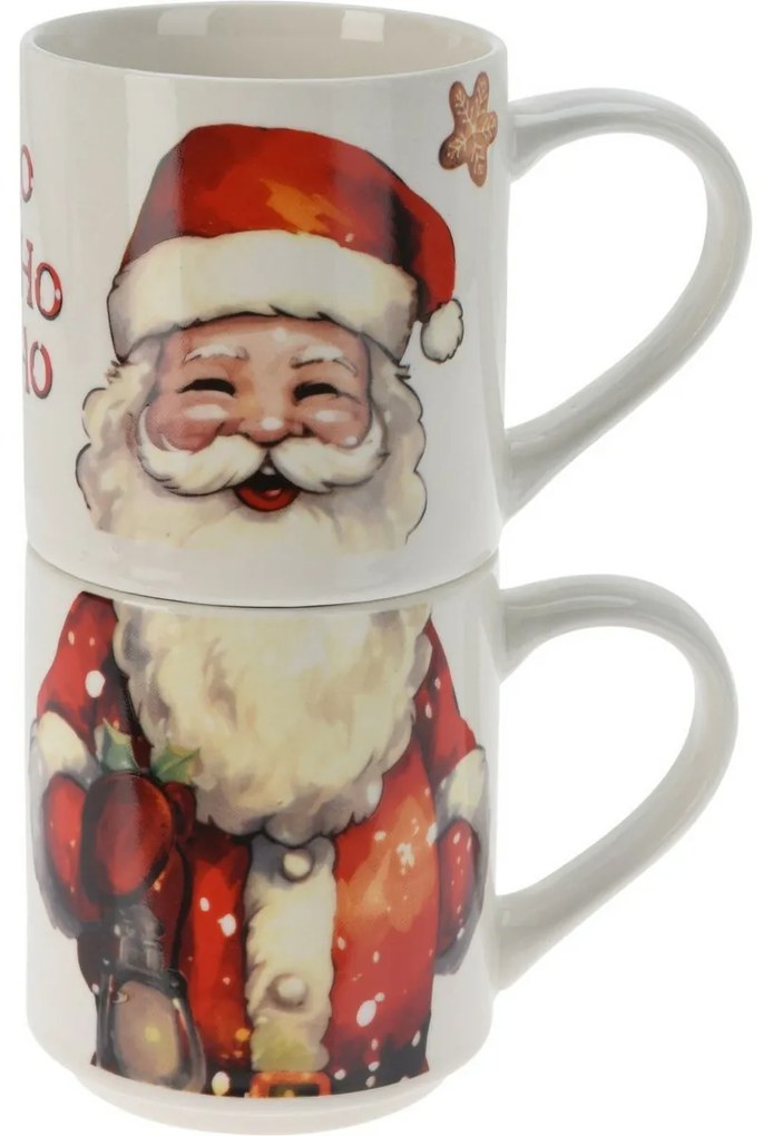 2-częściowy zestaw kubków Santa, 265 ml, porcelana