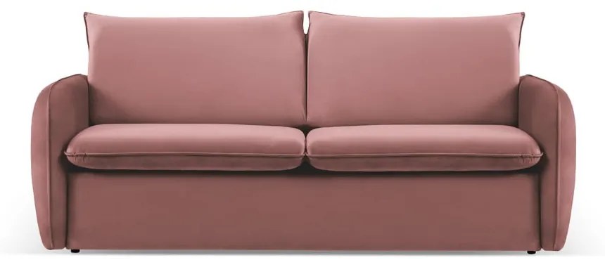 Różowa aksamitna rozkładana sofa 214 cm Vienna – Cosmopolitan Design