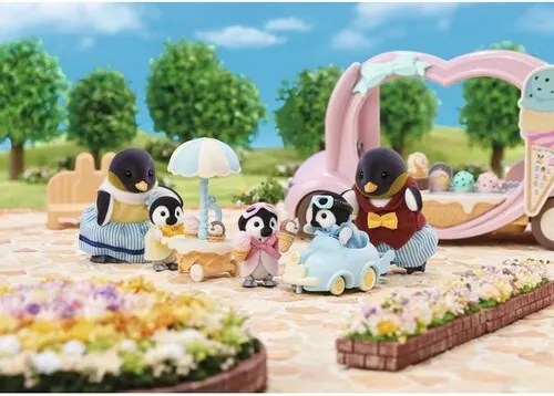 Sylvanian Families Baby pingwinki bliźniaki z autem