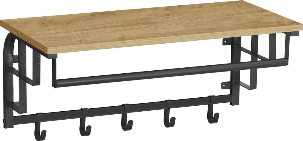 Industrialny wieszak na ubrania z półką dąb artisan D3-P25