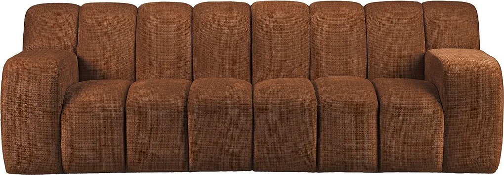 Kanapa 3-osobowa z tkaniny szenilowej w kolorze terakoty BELADON