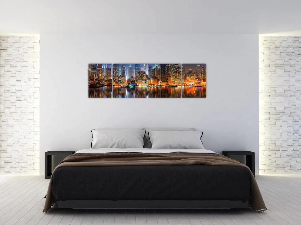 Obraz Manhattanu w nocy (170x50 cm)