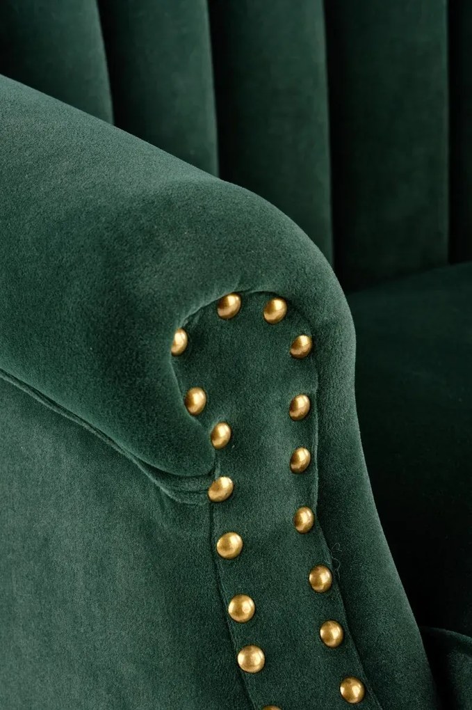 Fotel do salonu TITAN VELVET ciemnozielony HALMAR