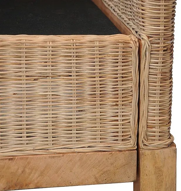 2-częściowy zestaw wypoczynkowy, sofa i fotel, naturalny rattan - Otma 3F