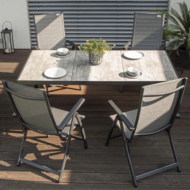 Doppler BERGAMO ACTIVE ogrodowy zestaw mebli 4+1 szary