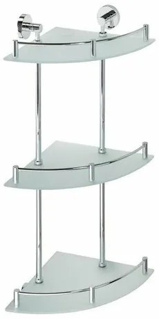 SAPHO XR606 X-Round E półka narożna potrójna zdrążkiem, 27 x 66 x 27 cm