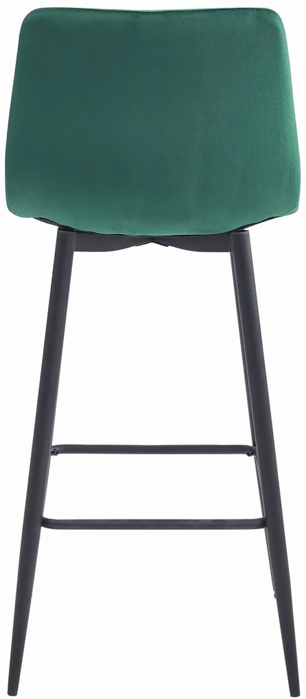 Ciemnozielony metalowy hoker pikowany z oparciem W6-W21