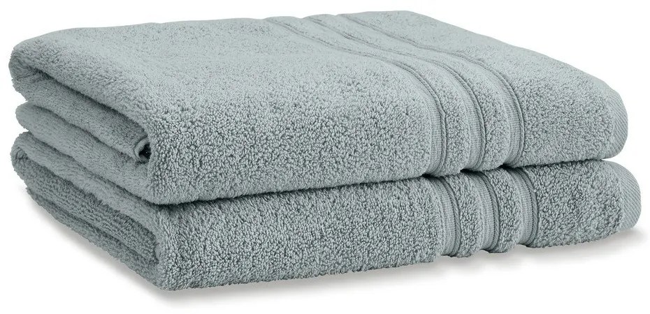 Szarozielone bawełniane ręczniki kąpielowe frotte zestaw 2 szt. 90x140 cm Zero Twist – Catherine Lansfield
