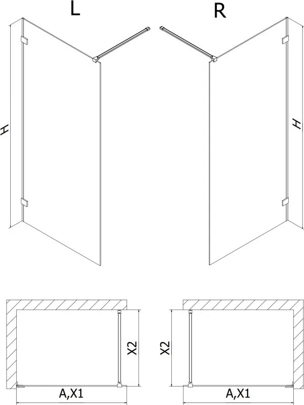 Mexen Lunar ścianka prysznicowa Walk-in lewa 140 x 200 cm, transparent 8 mm, chrom - 830-140-000-01-00-L
