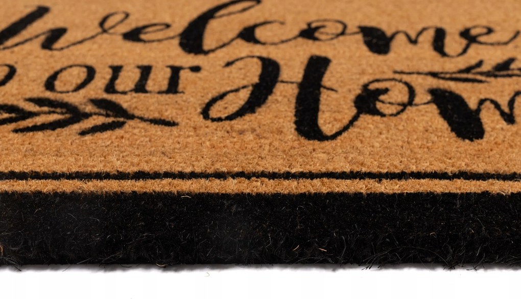 Wycieraczka Kokosowa 40x60 cm Czarna Ramka antypoślizgowa pod Drzwi z gumą