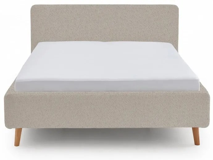 Beżowe tapicerowane łóżko dwuosobowe 180x200 cm Mattis – Meise Möbel