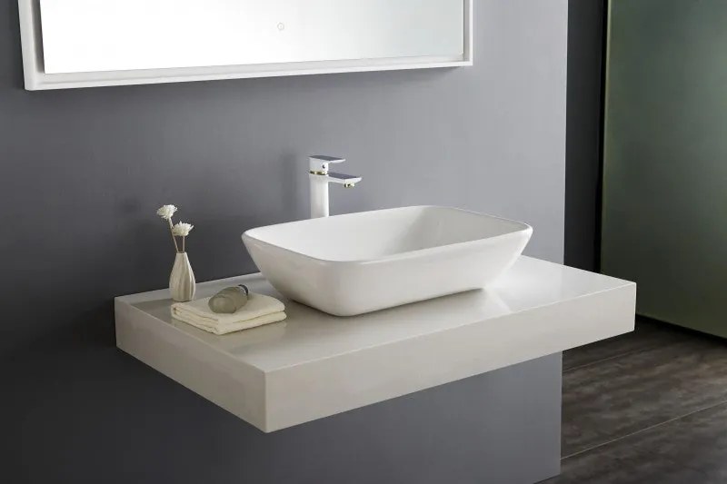 Umywalka nablatowa NT3155Ceramika łazienkowa - Biały - 58 x 12 x 38,5 cm