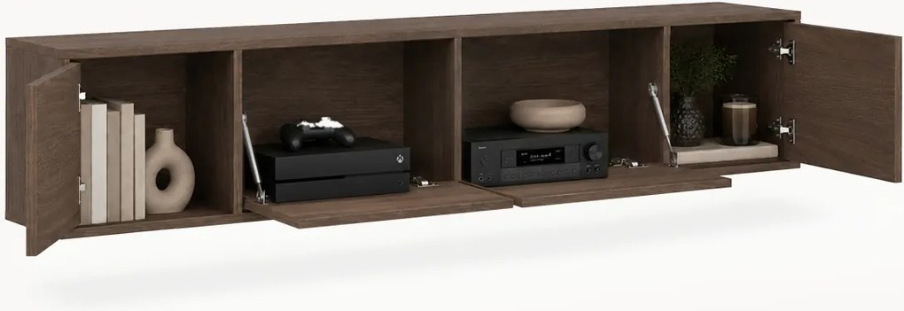 Szafka RTV czterodrzwiowa Zolia 180 cm wisząca - orzech elegant