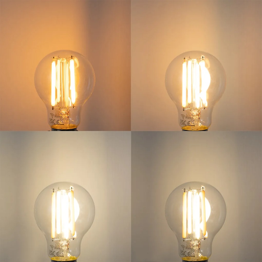 Set van 5 Smart E27 dimbaar in Kelvin LED lampen A60 helder 7W 806 lm 1800-3000K