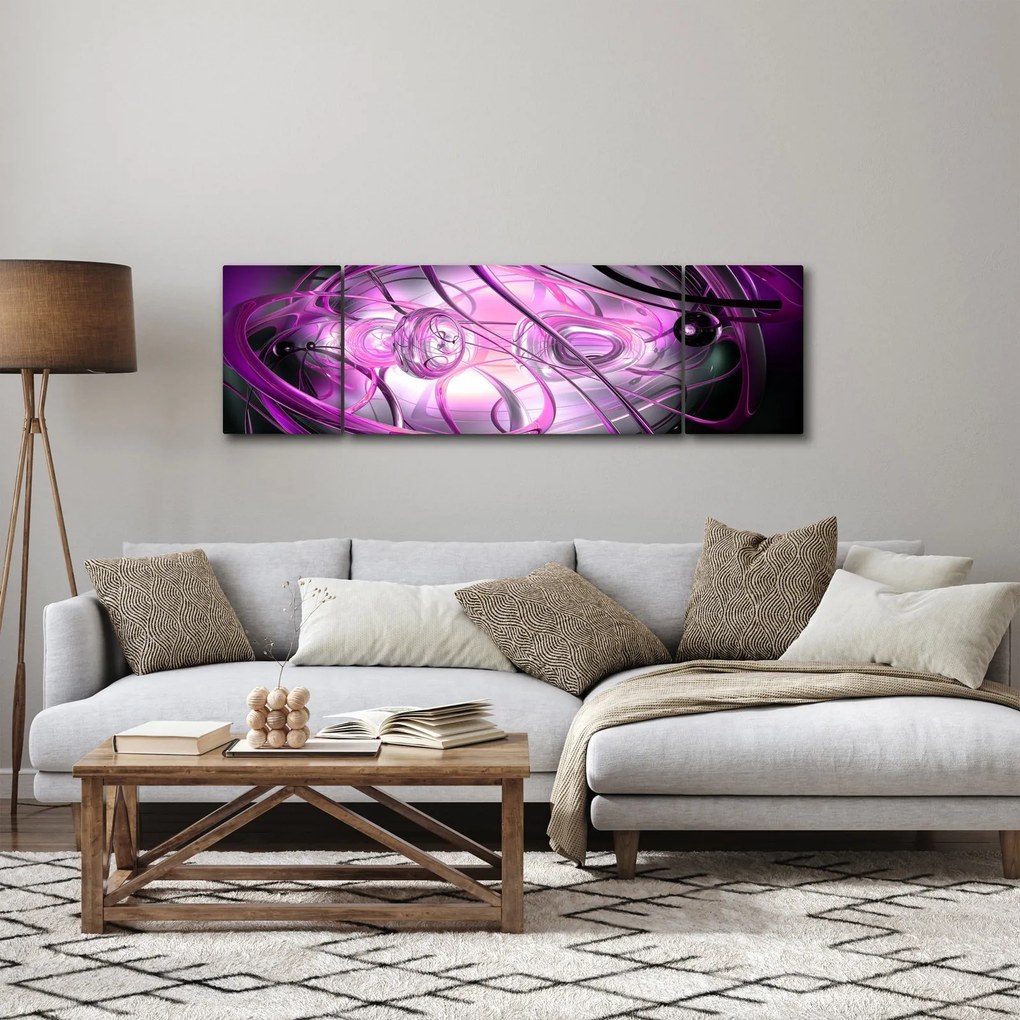 Obraz pięknej fioletowej abstrakcji (170x50 cm)