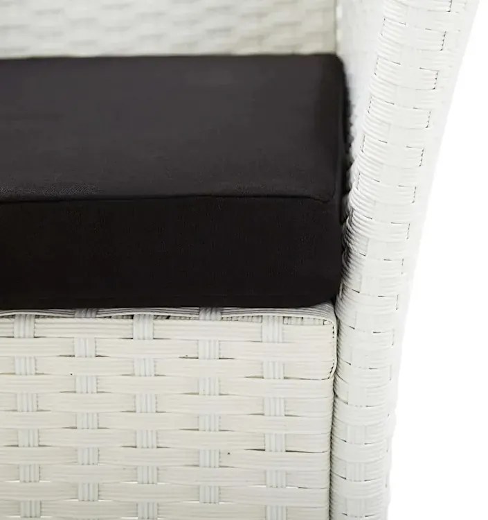 Biały zestaw mebli ogrodowych z drewnianym blatem G9-T33