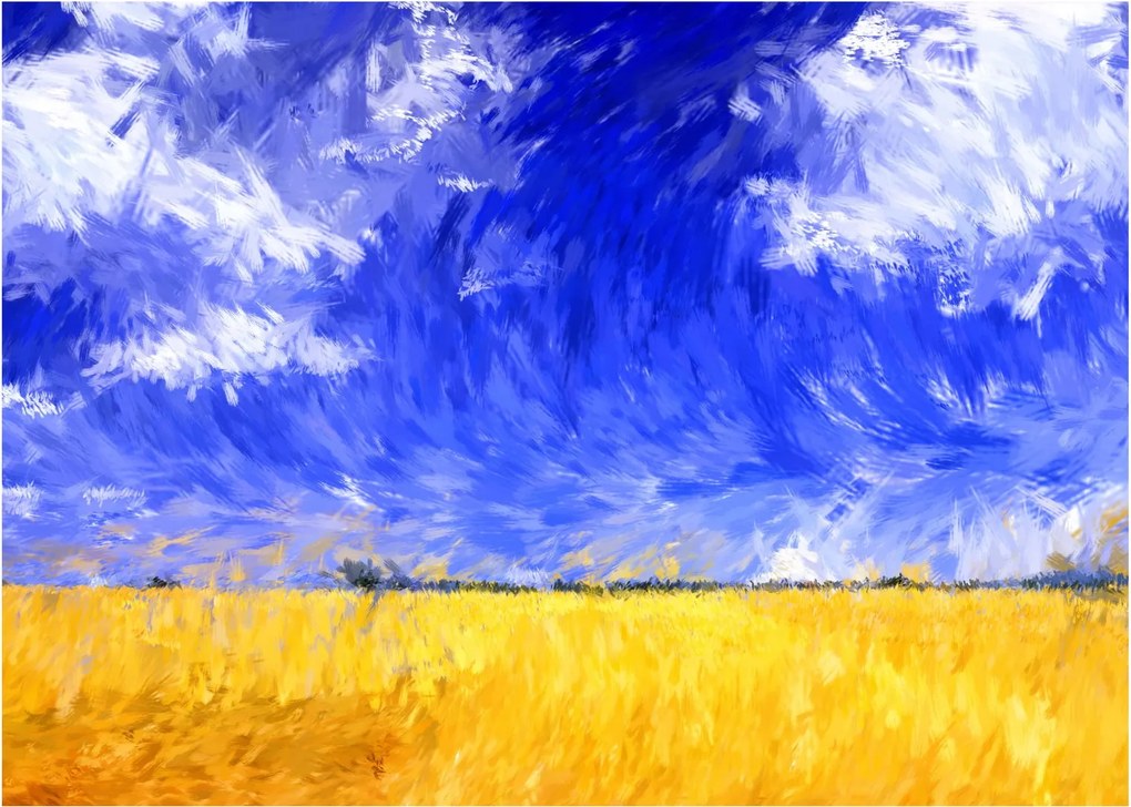 Obraz - Obraz olejny, Złote pole (70x50 cm)