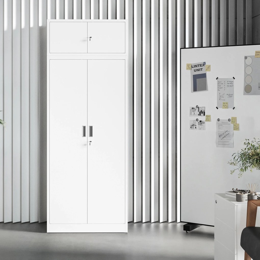 Nadstawka na szafę biała, 800x380x400 mm: EWA