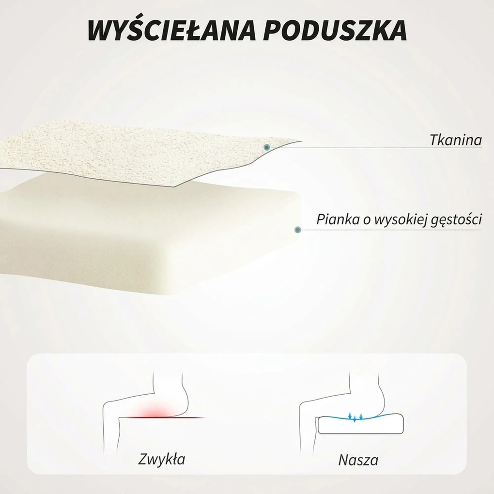HOMCOM Fotel biurowy welurowy beżowy wygodny fotel do toaletki salonu i sypialni z miękkim oparciem | Aosom PL